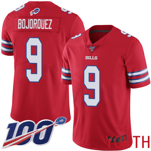 Youth Buffalo Bills #9 Corey Bojorquez Limited Red Rush Vapor Untouchable 100th Season NFL Jersey->youth nfl jersey->Youth Jersey